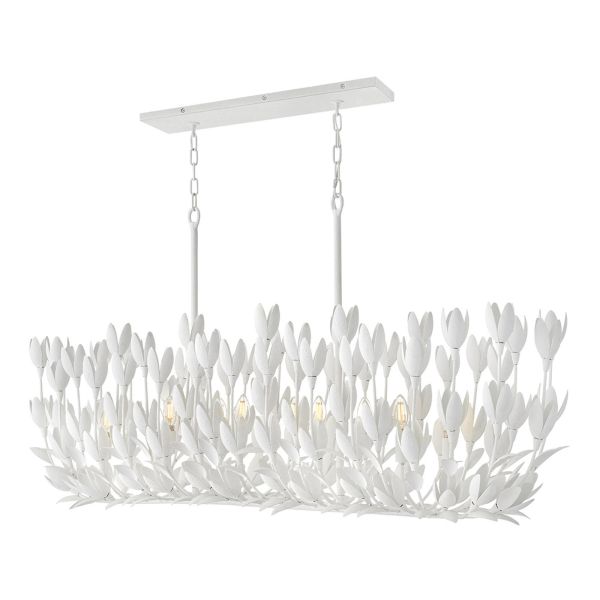 Żyrandol Quintiesse QN-FLORA10-WHT Hinkley Flora Flora 10 lt Linear Chandelier Textured Plaster