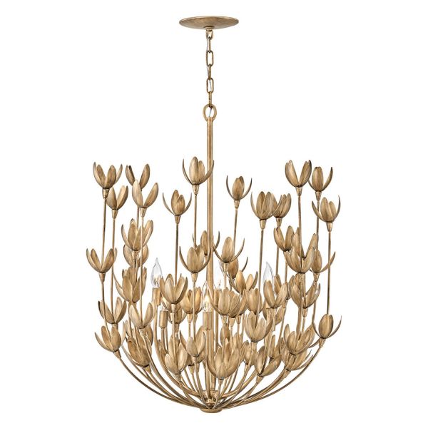 Żyrandol Quintiesse QN-FLORA6-GD Hinkley Flora Flora 6 lt Chandelier Burnished Gold