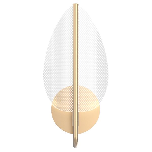 Kinkiet Quintiesse QN-FLORIANA-1W-NBR Alora Floriana Floriana 1 Leaf LED Wall Light Natural Brass