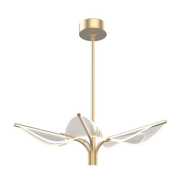 Люстра Quintiesse QN-FLORIANA-P-S-NBR Alora Floriana Floriana 5 Leaf LED Chandelier Small Natural Brass