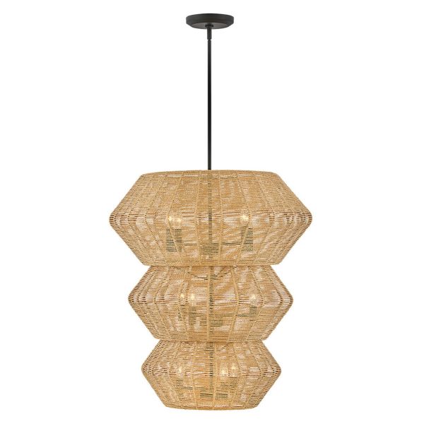Підвісний світильник Quintiesse QN-LUCA-10P-BK-CAM Hinkley Luca Luca 10 lt Multi-tier Chandelier Black/Camel