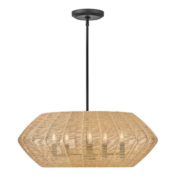 Підвісний світильник Quintiesse QN-LUCA-5P-M-BK-CAM Hinkley Luca Luca 5 lt Duo-Mount Pendant Black/Camel