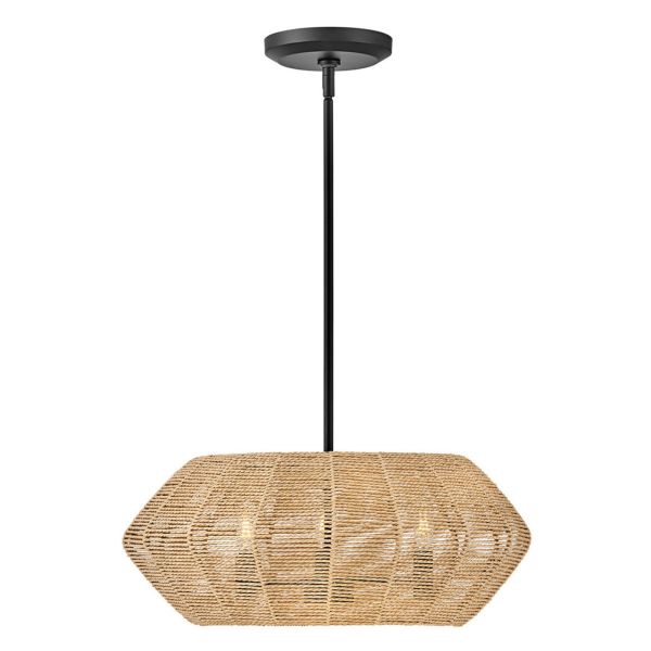 Lampa wisząca Quintiesse QN-LUCA-P-S-BK-CAM Hinkley Luca Luca 3 lt Duo-Mount Pendant Black/Camel