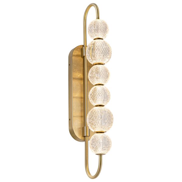 Kinkiet Quintiesse QN-MARNI-6WB-NBR Alora Marni Marni 6 Head LED Wall Light Natural Brass