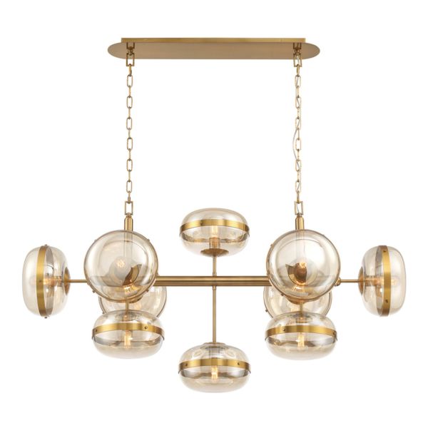 Żyrandol Quintiesse QN-NOTTINGHAM-10LP-AB Eurofase Nottingham Nottingham 10 Lt Linear Pendant Antique Brass