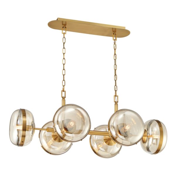 Żyrandol Quintiesse QN-NOTTINGHAM-6LP-AB Eurofase Nottingham Nottingham 6 Lt Linear Pendant Antique Brass