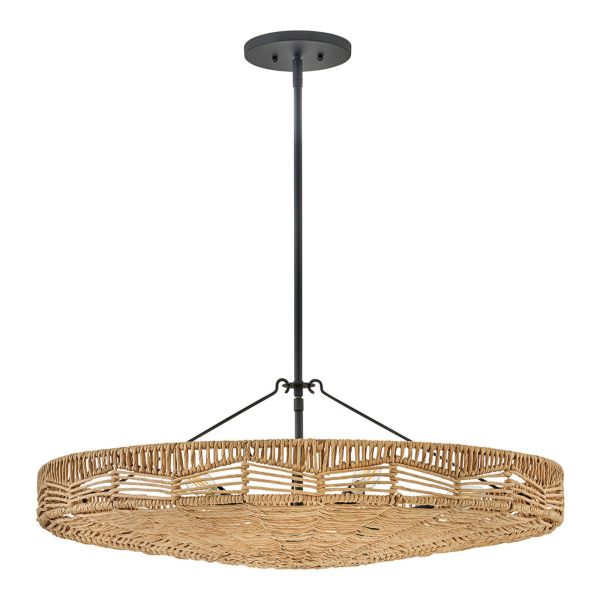 Lampa wisząca Quintiesse QN-OPHELIA-6P-BK-CAM Hinkley Ophelia Ophelia 6 lt Duo Mount Pendant Black/Camel