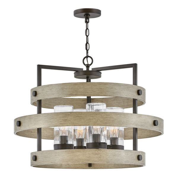 Люстра Quintiesse QN-RIVERWOOD4 Hinkley Riverwood Riverwood 4 lt Chandelier Warm Bronze with Warm Ash accents