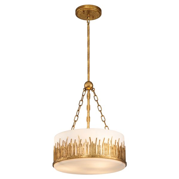 Lampa wisząca Quintiesse QN-SAWGRASS-2P-DG-O Sawgrass 3 lt Pendant Gold Leaf with Antique Glaze