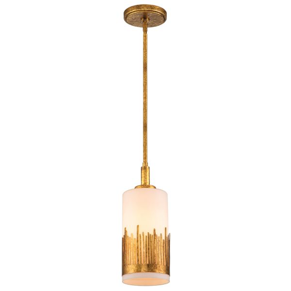 Lampa wisząca Quintiesse QN-SAWGRASS-MP-DG-O Sawgrass 1 lt Pendant Gold Leaf with Antique Glaze