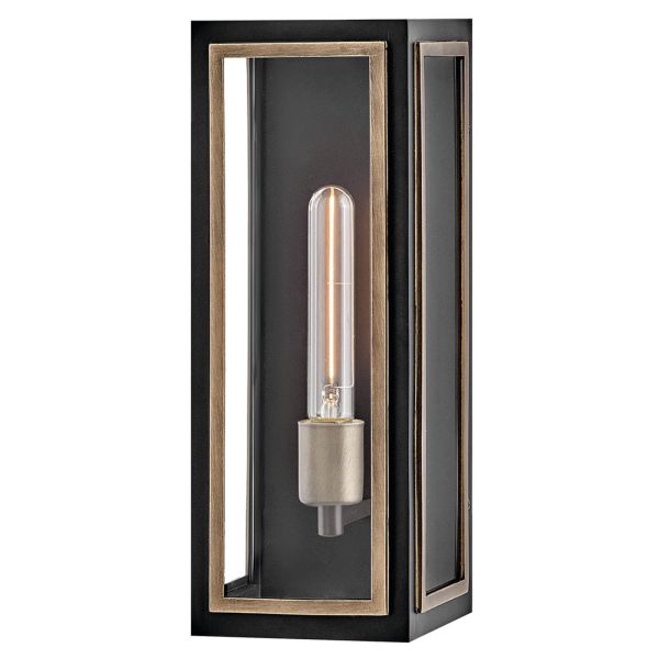 Бра Quintiesse QN-SHAW-1M-BK Hinkley Shaw Shaw 1 lt Wall Lantern Black with Burnished Bronze accents