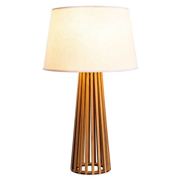 Lampa stołowa Quintiesse QN-SLATTED-TL-TEAK Accord Slatted Slatted Table Lamp Teak Veneer