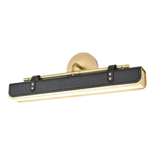 Kinkiet Quintiesse QN-VALISE-W-VBS-TL Alora Valise Valise LED Wall Light Vintage Brass/Tuxedo Leather