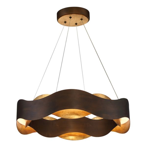 Підвісний світильник Quintiesse QN-VAUGHAN-P-M-BRZ-GD Eurofase Vaughan Vaughan Chandelier Medium Bronze and Gold