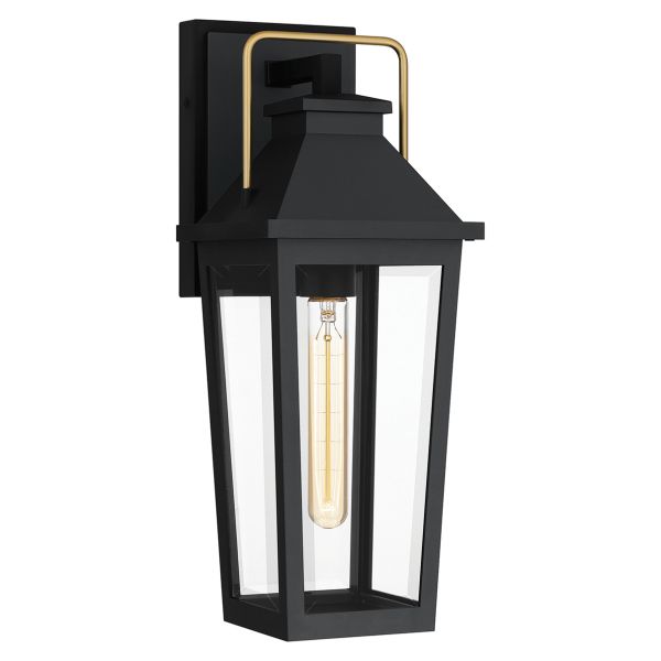 Kinkiet Quoizel QZ-BUCKLEY-M-MBK Buckley 1 lt Coastal Medium Matt Black/Brass
