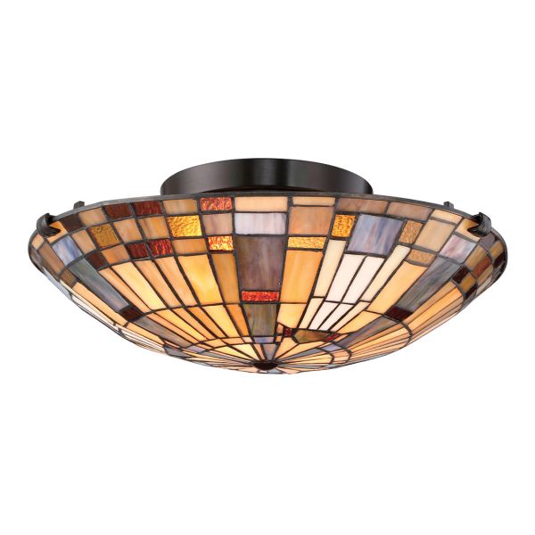 Żyrandol Quoizel QZ-INGLENOOK-F-SMALL Inglenook 2 lt Valiant Bronze/Art Glass