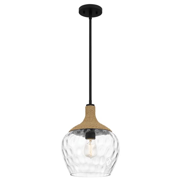 Lampa wisząca Quoizel QZ-ROYER-1P-MBK Royer 1 lt Matte Black/Mottled blown