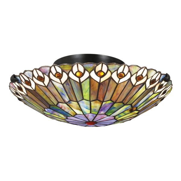 Żyrandol Quoizel QZ-WATKINS-F-VB Watkins 2 lt Valiant Bronze/Art Glass