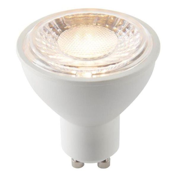 Лампа світлодіодна  сумісна з димером Saxby 70259 потужністю 7W з серії GU10 LED SMD. Типорозмір — MR16 з цоколем GU10, температура кольору — 3000K