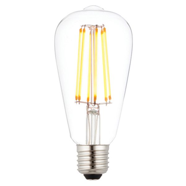 Лампа світлодіодна  сумісна з димером Saxby 76803 потужністю 6W. Типорозмір — ST64 з цоколем E27, температура кольору — 1800
