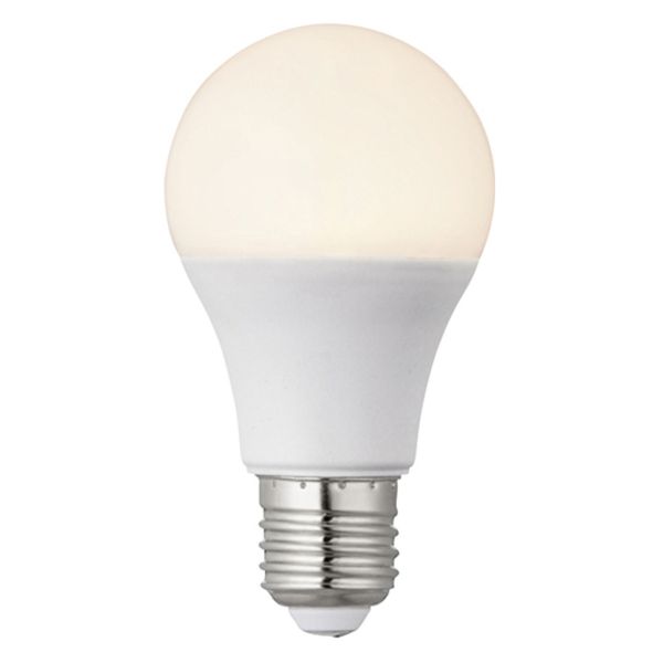 Лампа світлодіодна  сумісна з димером Saxby 76806 потужністю 10W. Типорозмір — A60 з цоколем E27, температура кольору — 3000K