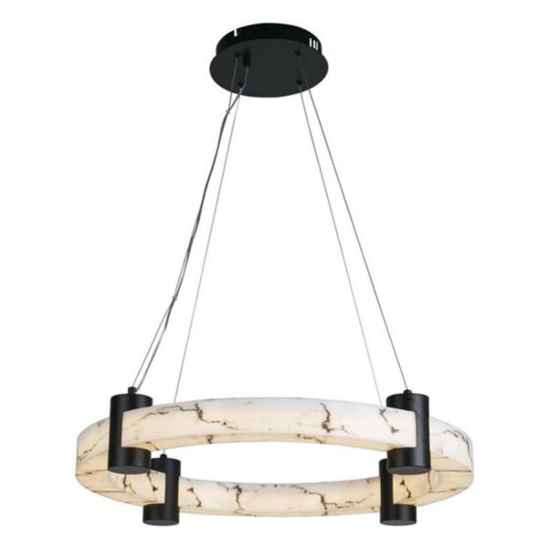 Люстра Searchlight 10868-1BK Moonbeam LED Pendant, Black Metal & Marbleised Resin