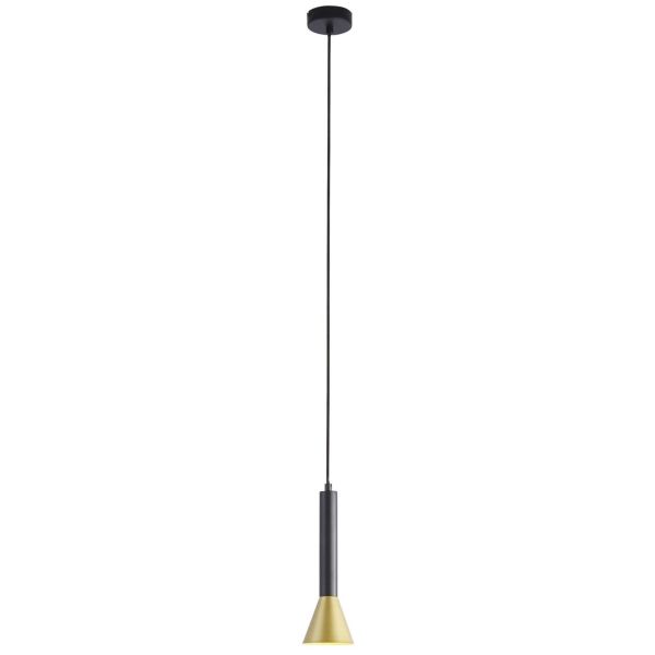 Lampa wisząca Searchlight 13611-1BGO Signal Pendant - Black & Gold Metal