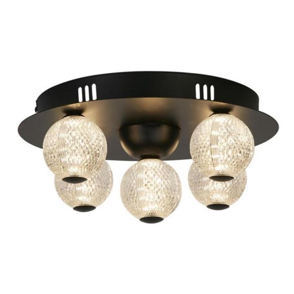 Żyrandol Searchlight 20923BK Asteroid LED Flush, Black Metal with Clear Acrylic Balls