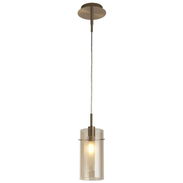 Lampa wisząca Searchlight 2301CP Duo 3 Pendant - Bronze & Champagne Glass