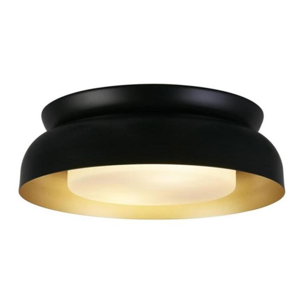 Żyrandol Searchlight 23122BGO Kendal 2Lt Flush, Black & Gold Metal with Frosted Diffuser