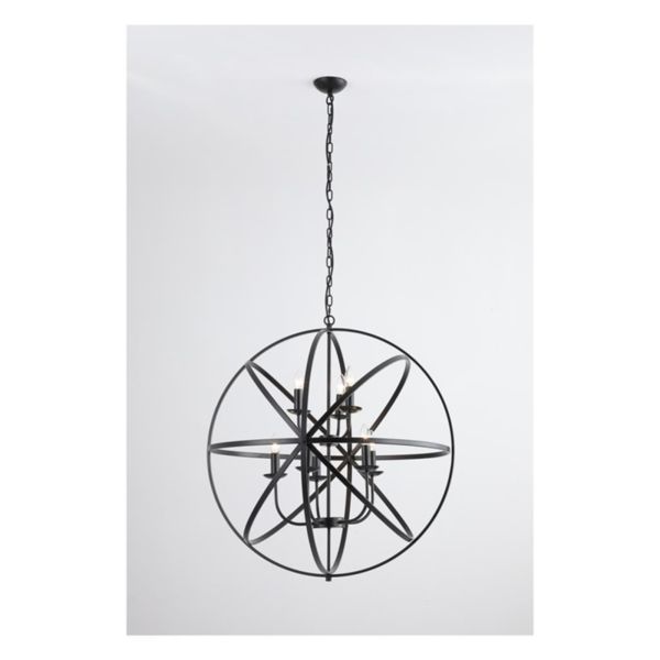 Żyrandol Searchlight 2478-8BK Orbit 8Lt Pendant, Matt Black  Metal