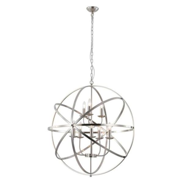Люстра Searchlight 2478-8SS Orbit 8Lt Pendant, Satin Silver Metal