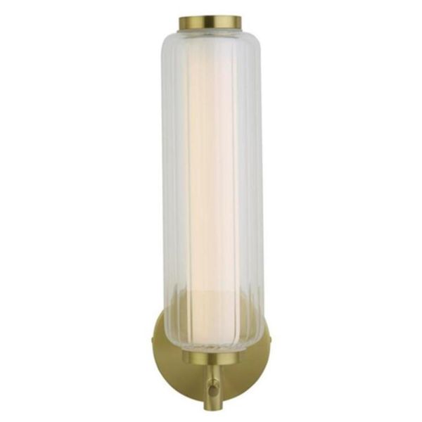 Бра Searchlight 26253SB Mod LED Wall Light, Satin Brass Metal, Opal Acrylic & Clear