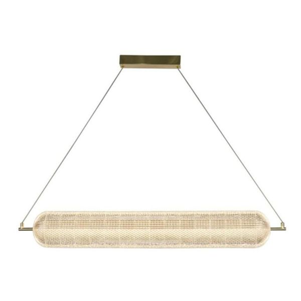 Підвісний світильник Searchlight 28800SB Capsule LED Convertible Pendant, Satin Brass Metal and Acryl