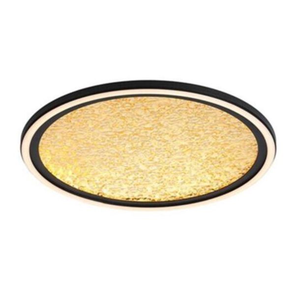 Plafon sufitowy Searchlight 31908-400GO Luna LED Flush, Sand Black Metal & Gold Plastic Diffuser
