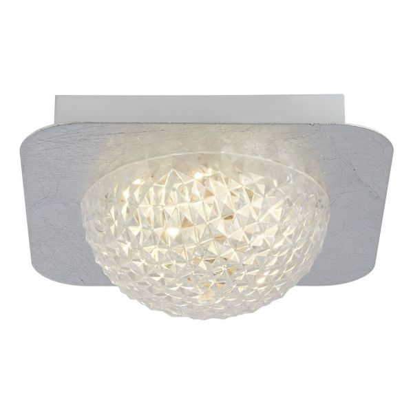 Żyrandol Searchlight 32511-1SI Celestia LED Flush Ceiling Light - Silver Leaf & Acrylic