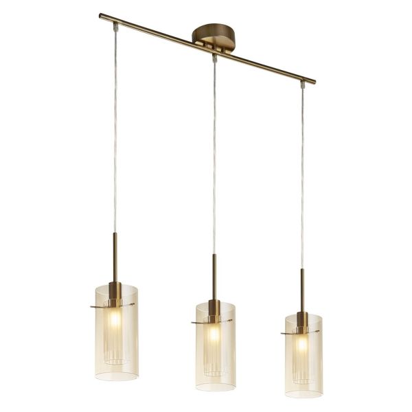 Lampa wisząca Searchlight 3303-3CP Duo 3 3Lt Bar Pendant - Bronze & Champagne Glass