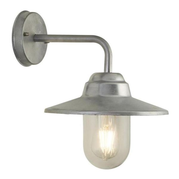 Kinkiet Searchlight 34291SI Toronto Outdoor Wall Light - Galvanised Silver & Clear Glass