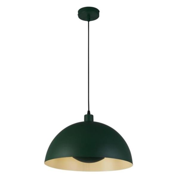 Підвісний світильник Searchlight 35410GR Mars 1LT Pendant, Matt Green Metal & Cream Inner