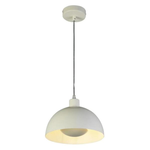 Lampa wisząca Searchlight 35411CR Mars 1LT Pendant, Matt Cream Metal & Cream Inner