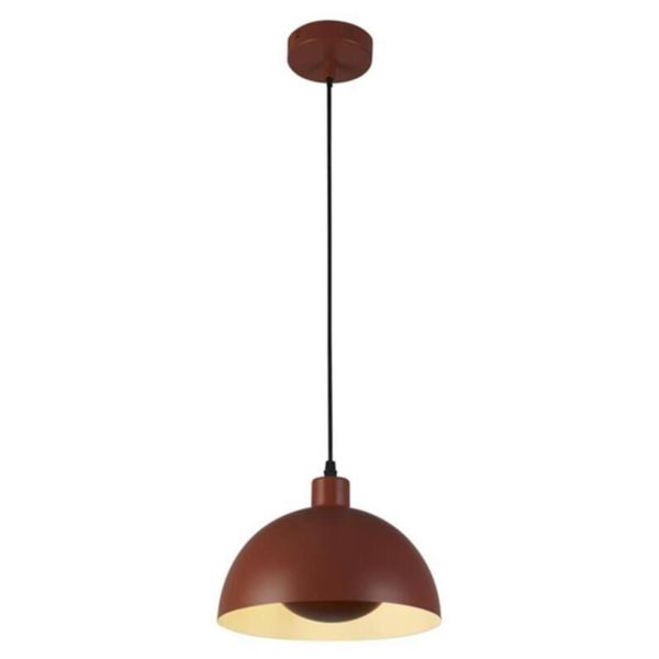 Підвісний світильник Searchlight 35411OR Mars 1LT Pendant, Burnt Orange Metal & Cream Inner
