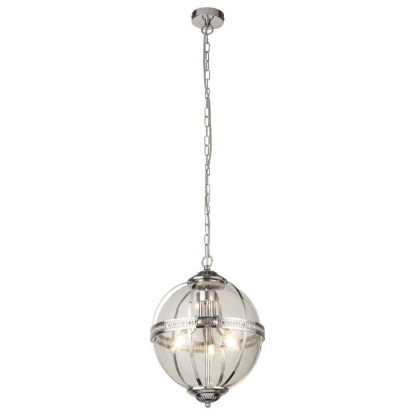 Люстра Searchlight 44213-3CC Coronet 3Lt Pendant - Chrome with Clear Glass