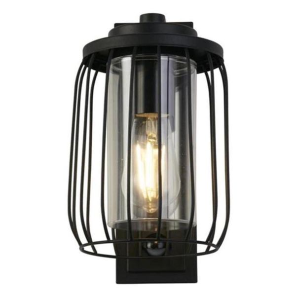 Бра Searchlight 44610BK-PIR Reed 1Lt Wall Light with PIR , Black Metal and PC Shade