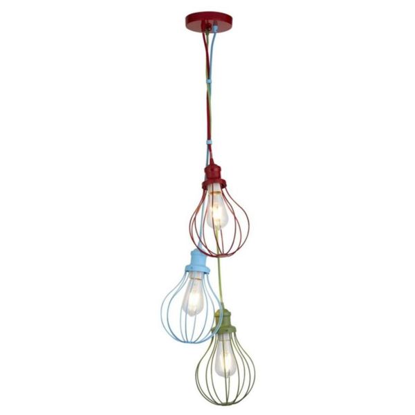 Lampa wisząca Searchlight 4683-3 Novelty 3Lt Pendant - Multi-Coloured Metal