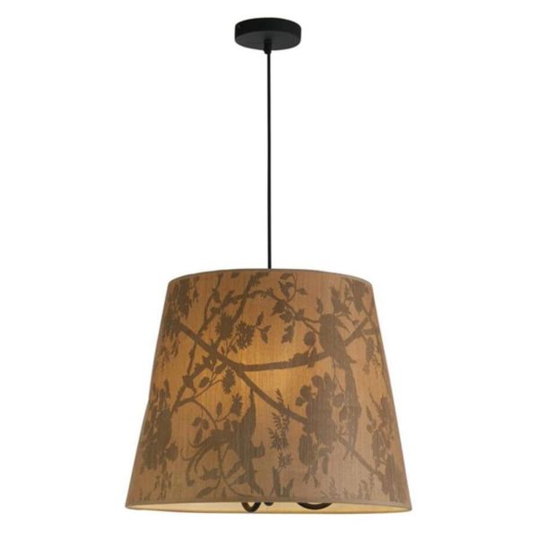 Підвісний світильник Searchlight 47810-3NA Isla 3Lt Pendant, Recycled Paper Shade and Black Metal