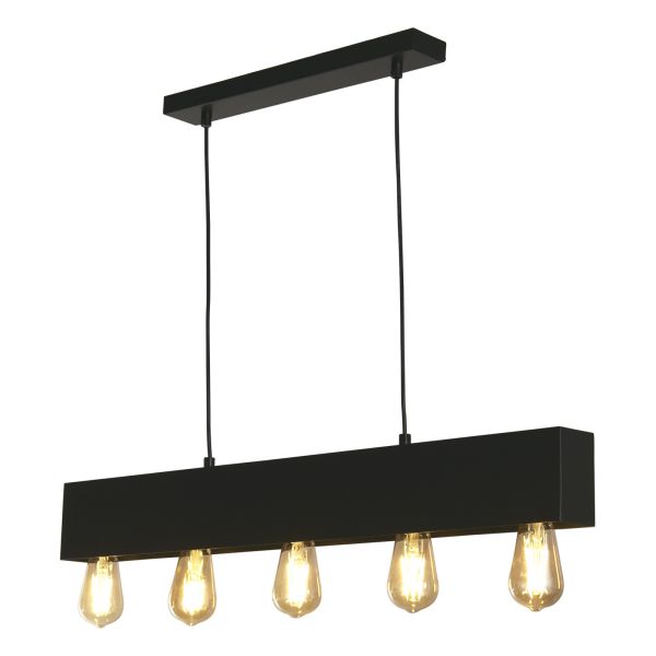 Підвісний світильник Searchlight 51607-5BK Piano - 5Lt Bar Pendant, Matt Black