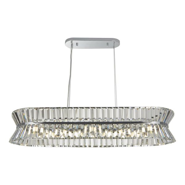 Lampa wisząca Searchlight 59410-10CC Uptown 10Lt Oval Diner Pendant - Chrome with Clear Crystal