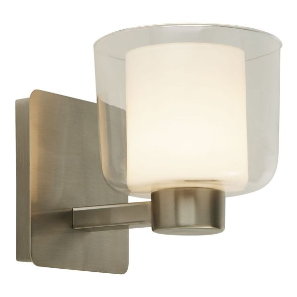 Oświetlenie lustra Searchlight 6051SN Bolivia Wall Light - Satin Nickel Glass, IP44