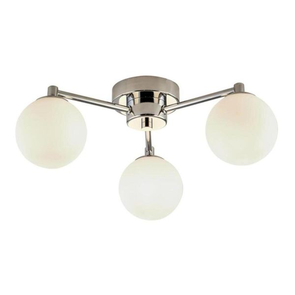 Żyrandol Searchlight 60813-3WH Tiberius 3Lt Flush - Chrome With White Frosted Glass