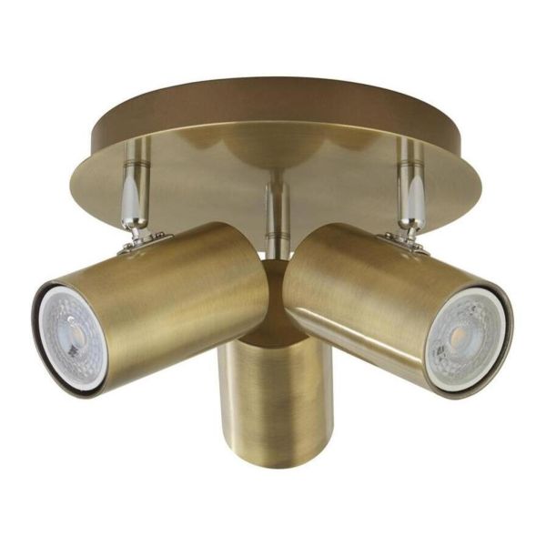 Спот Searchlight 61067-3AB x Meteor 3Lt Spotlight - Antique Brass Cylinder